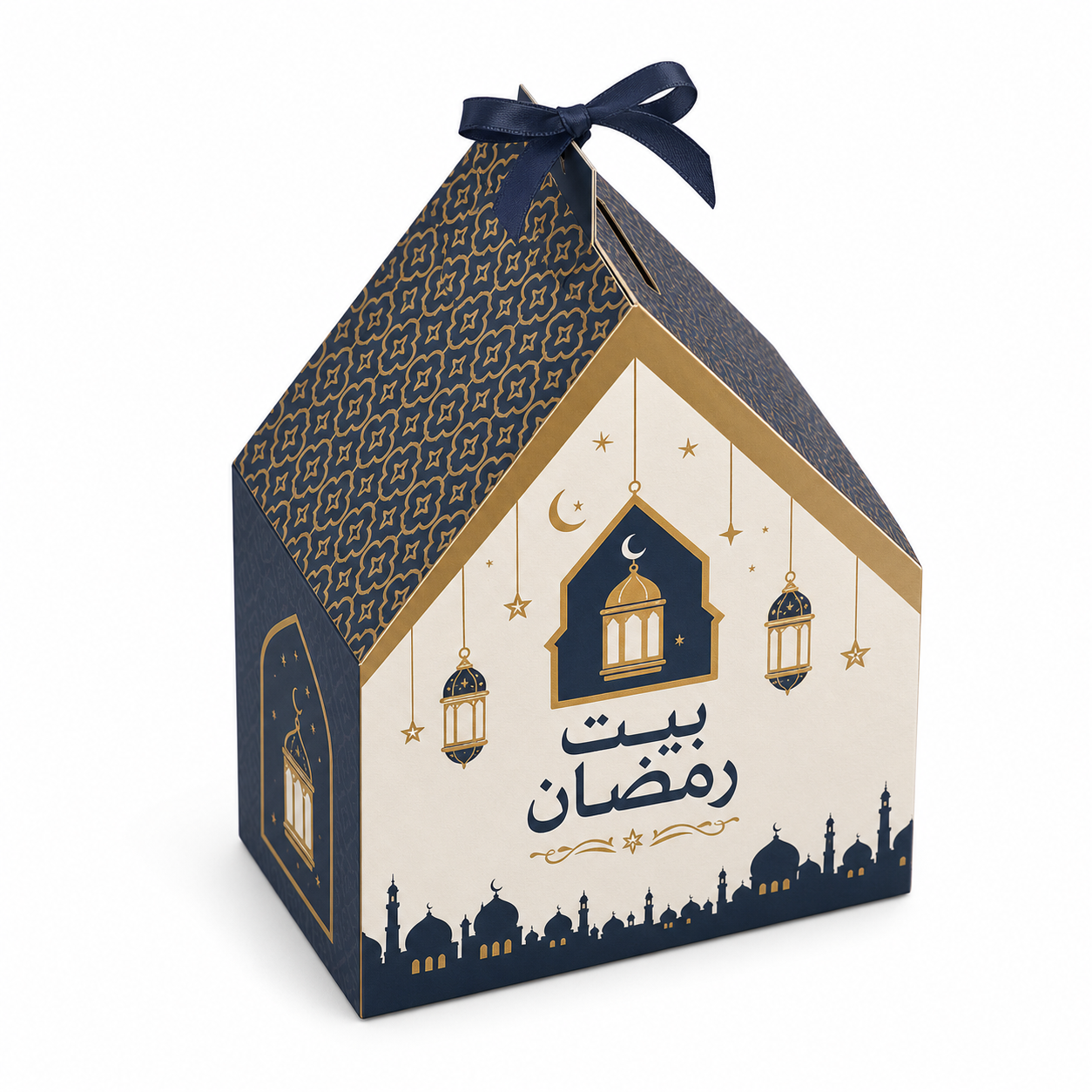 صورة علبة هدايا رمضانية على شكل بيت من طراز باك - علب هدايا رمضانية