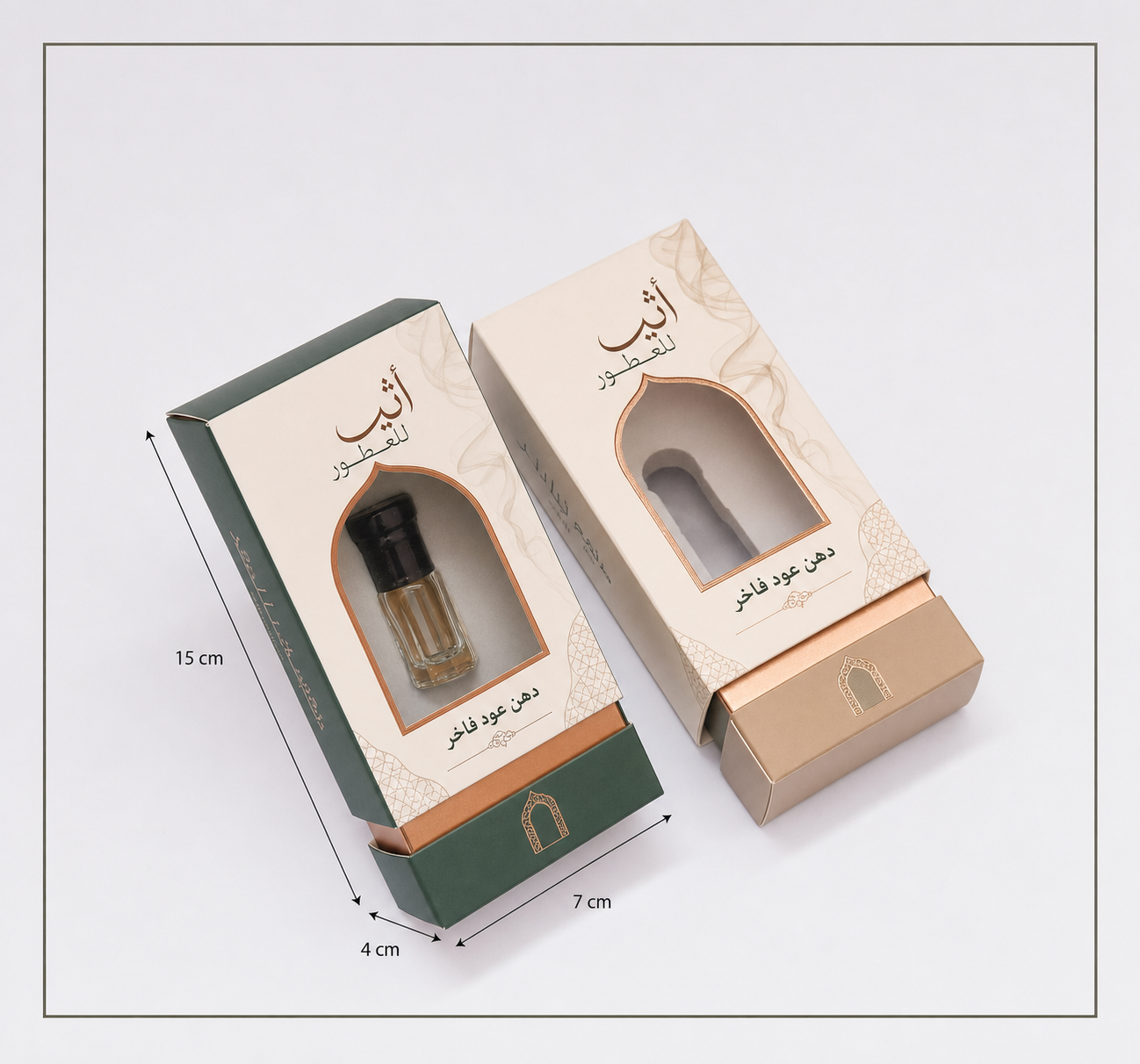 بوكس دهن عود بنافذة 15 × 7 × 4 سم