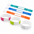Customizable multicolor event wristbands with changeable printed designs
