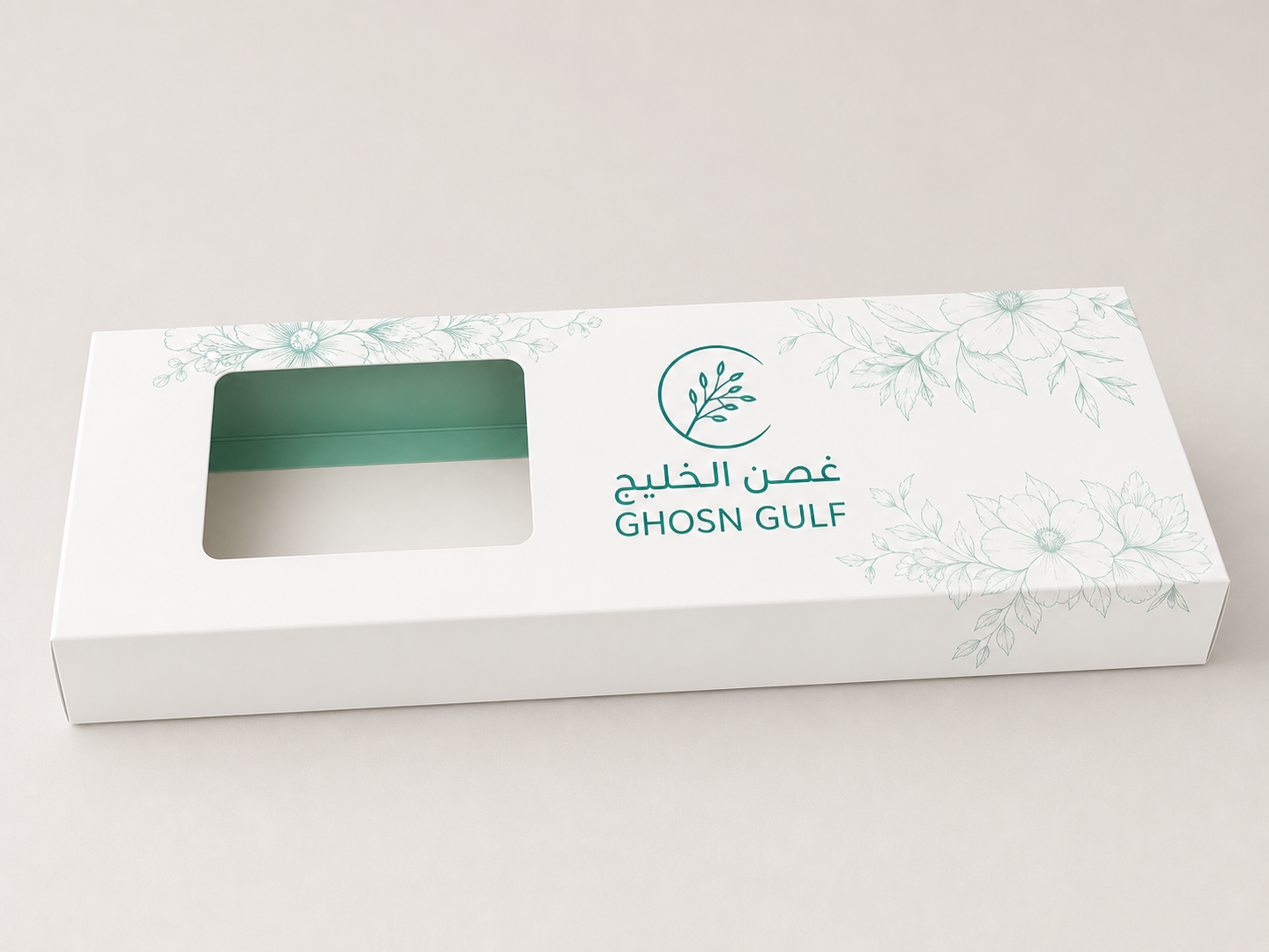 علبة غصن الخليج الطويلة بنافذة شفافة