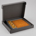 Reinforced hot dessert delivery box holding kunafa and tart portions