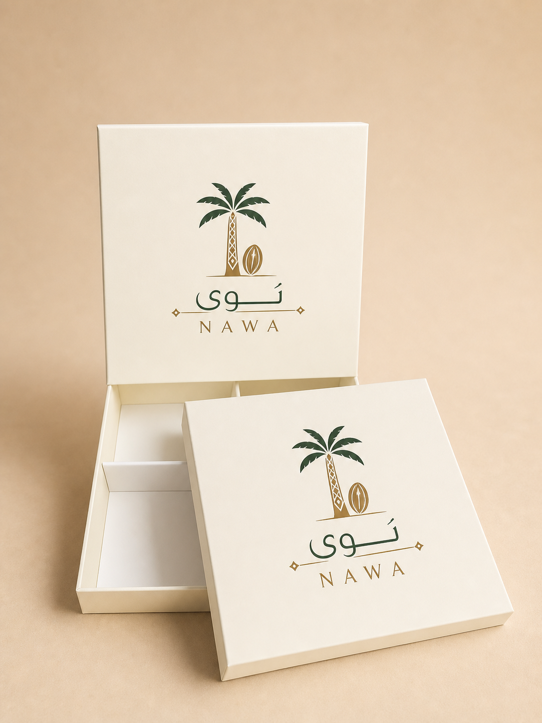 بوكس ضيافة فاخر بغطاء منفصل وتقسيمات داخلية - نَوى NAWA