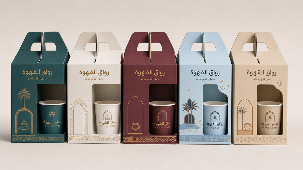 علب حامل أكواب رواق القهوة متعددة الألوان