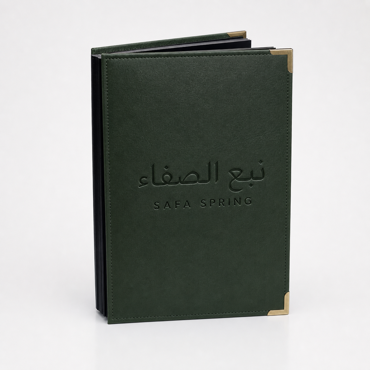 ملف جلدي فاخر بطباعة مخصصة